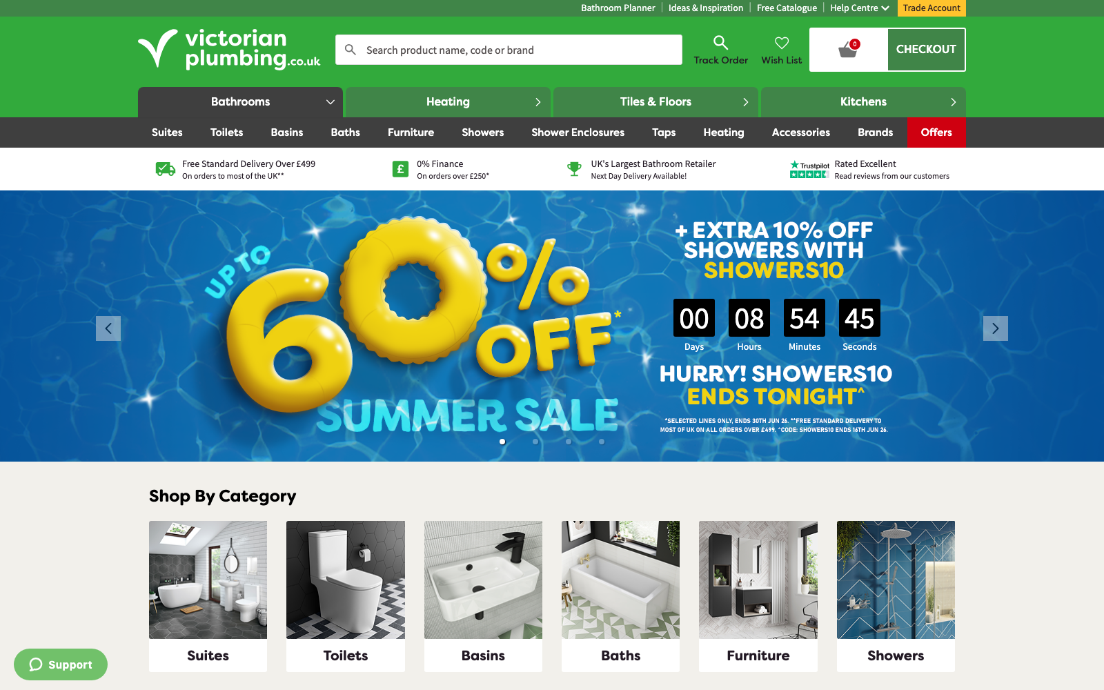 Victorian Plumbing homepage captured 2026-06-16 for the bathrooms 2026 industry analysis.