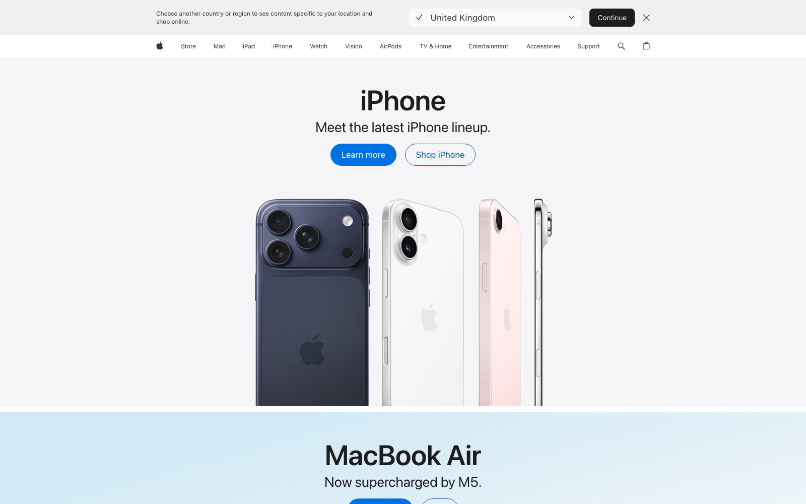 Apple homepage captured 2026-07-14 for the Consumer Electronics 2026 industry analysis.