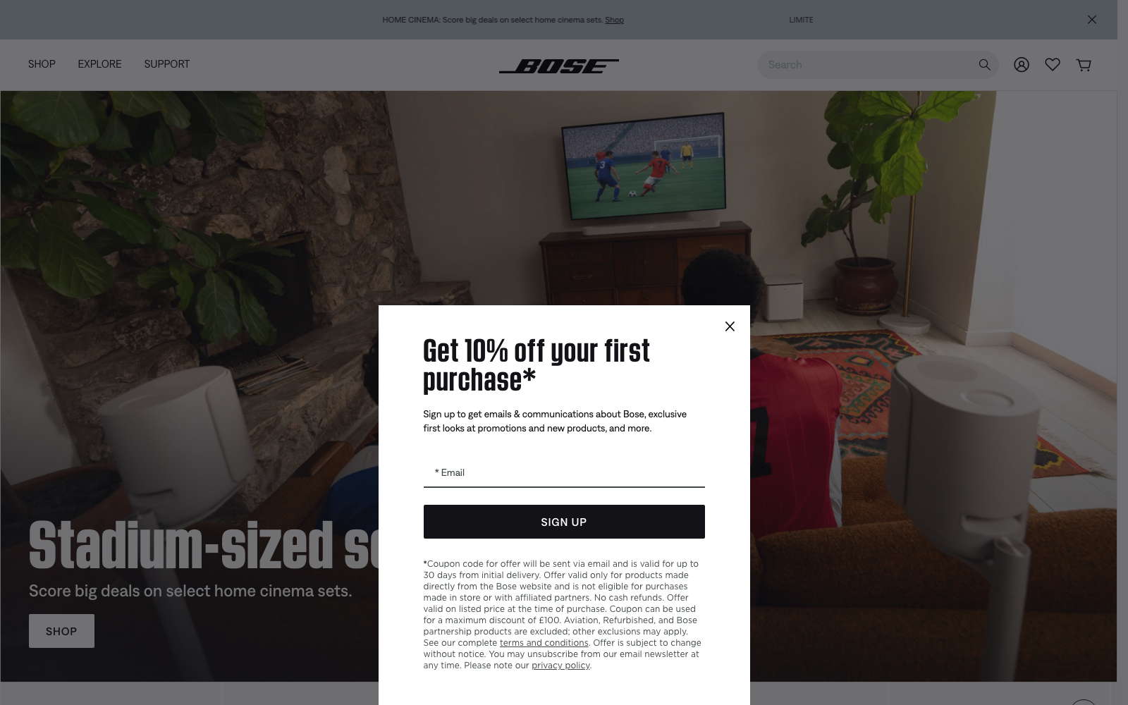 Bose homepage captured 2026-06-01 for the Headphones & Audio Equipment 2026 industry analysis.