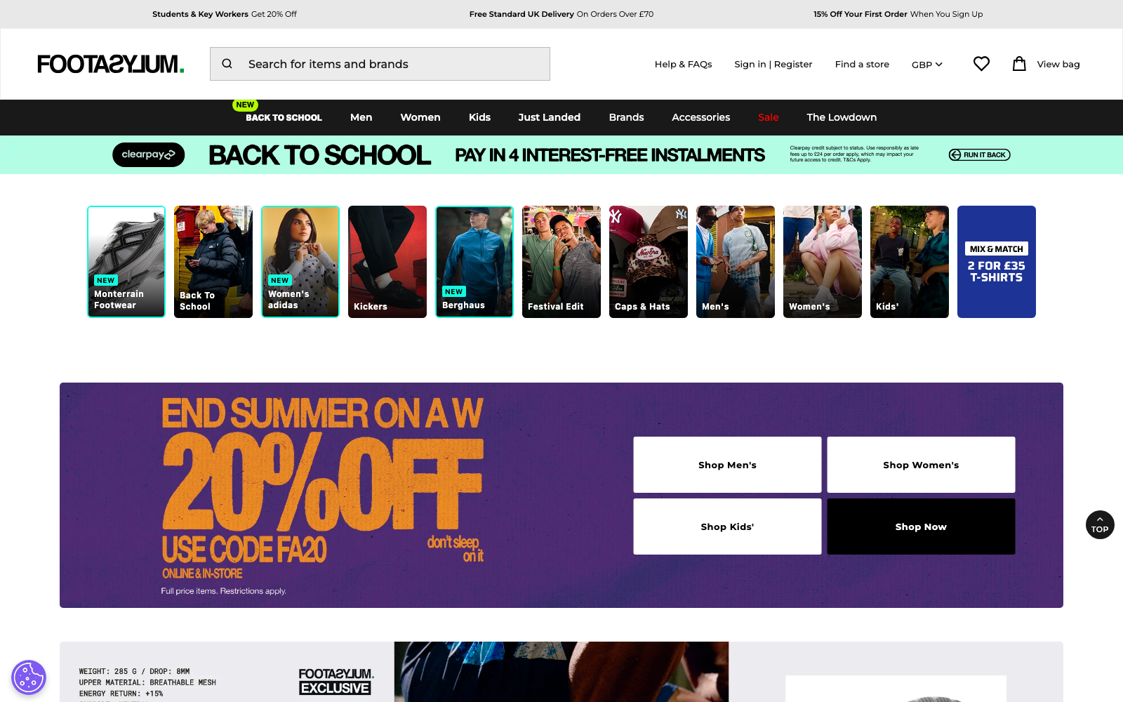 Foot Asylum homepage captured 2026-08-25 for the Sportswear 2026 industry analysis.