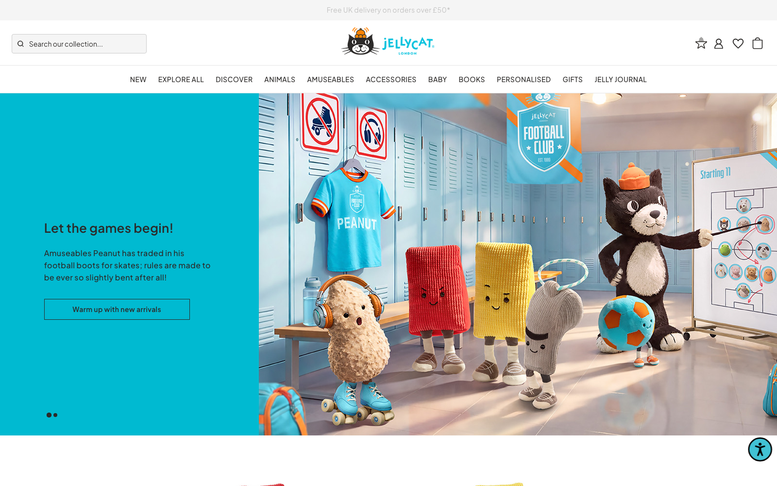 Jellycat homepage captured 2026-06-24 for the Toy Stores 2026 industry analysis.